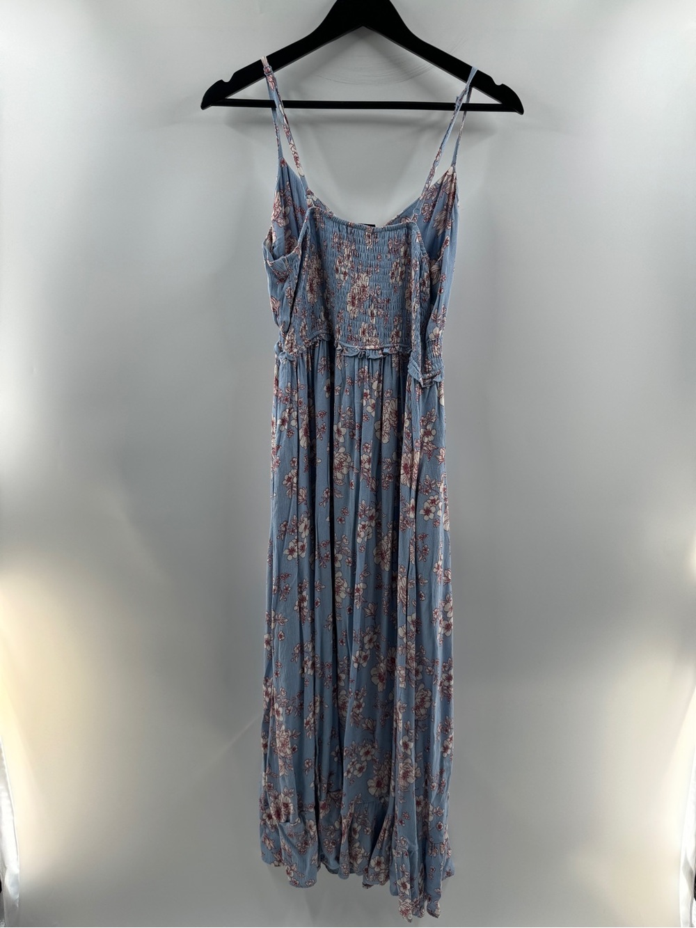 Arden B Blue Floral Maxi Dress with Front Cutout – Women’s XL - Picture 5 of 8